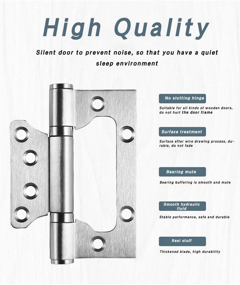 Bigwe 6 Pack Non-Mortise Door Hinges  4 x 3 inch Stainless Steel Door Hinge  Easy to Install with Mounting Screws Silver - Image 3
